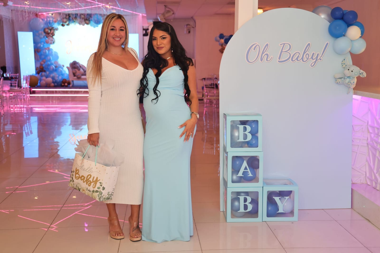 Baby shower con letras Oh Baby